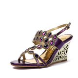 Heel Diamond Sandals Women 2024 Summer New Fishmouth Fashion Elegant Diamond Sandals High-Heeled Slippers Leather Women's