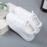 Women Casual Shoes New Spring Fashion Embroidered White Breathable Flower Lace-Up
