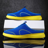 Men Slippers Mesh Air Summer Shoes Man Outdoor Sandals Breathable Mules Super Light Male Slipper Non-slip Flats 48 for