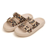 Soft Sole Pillow Slides for Women Summer 2023 Double Buckle Thick Platform Slippers Woman Flat Heels Non Slip Flip