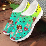 New Fashion Comfort Soft Casual Shoes Mesh Women's Sneakers Sweet Cartoon Slip on Nurse Female Ladies Sports