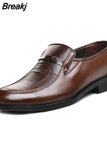 Men Leather Formal Business Shoes Male Office Work Flat Shoes Oxford Breathable Party Wedding Anniversary