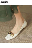 Summer Footwear Square Toe Shoes for Women 2023 Moccasins Block Heel Chunky Heels Yellow Low Elegant Casual 39 Chic A E