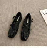 Heel Loafers Silver Mary Jane Pumps Square Head Single Women's Shoes New Spring Cross Belt Buckle Moccasins Heels