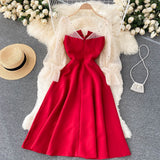 Elegant Women Dress Stars See Through Mesh Long Sleeve Patchwork Square Collar High Waist Sexy Evening Party Dress