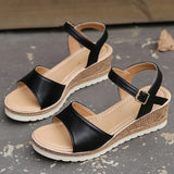 Ankle Buckle Wedges Sandals for Women Summer 2023 Patchwork Platform Sandles Woman Thick Sole Gladiator Sandalias