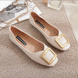 Shoes Women 2023 New Fashion Square Breathable Casual Black Comfortable Work Shoes Soft Large Size Women's Loafers