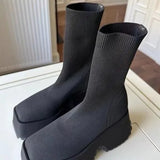 Super High Heels Chelsea Boots Women Shoes 2023 New Chunky Ladies Shoes Sexy Pumps Platform Goth Motorcycle Snow