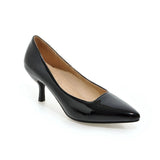 Breakj Middle Heel Single Shoe Large Size Paint Surface Fine Heel