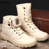 Canvas Shoes Men's Four Seasons Breathable Tooling Shoe Baotou Labor Insurance Footwear Sneakers Male khaki Large