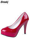 Heels Wedding Shoes Woman Sexy Thin High Heels 16cm Pumps Women Patent Leather Ladies Shoes Plus Size Talon