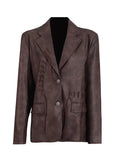 Vintage Wind Washing Water Loose Stumbling Suit 2025 Summer New Temperament Niche Wear Rope Design Suit Jacket