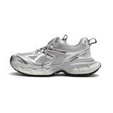 New Women Sneakers Breathable Mesh Lace Up Flat Platform Shoes Thick Bottom Real Leather Round Toe Casual Fashion