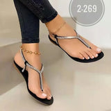 Summer Sandals for Women Fashion Pointed Toe Flats Women's Casual Sandals Ladies Flip Flops Roman Low Heel Woman