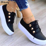 New Fashion Women Flat High Quality Casual Shoes Comfortable Outdoor Sports Platform Plus Size Round Head