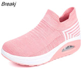 Women Casual Shoes Fashion Mesh Breathable Wedge Sneakers Lightweight Comfortable Air Cushion Loafers Tenis Fashion