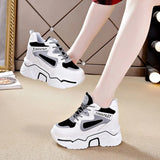 High Heel Sneakers Women's Chunky Shoes Wedge Sneakers Girls Pink Platform Tenis Trainers Woman Thick Soled Shoes