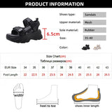 Women's Black Chunky Sandals Summer 2023 Fashion Platform Walking Shoes Woman Thick Bottom Non Slip Beach Sandalias