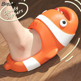 Cute Soft Animals Slippers for Women Fashion Indoor House Clown Fish Sandals Couples Bathroom Anti-slip Platform