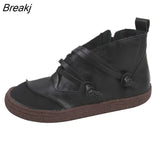 Winter Retro Women Boots Fashion Genuine Leather Ankle Boots Zapatos De Mujer Vintage Warm Botas Botines