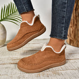 Breakj New Plus Wool Women's Warm Boots Casual Solid Color Suede Retro Large Size Snow Boots Cotton