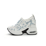 Women's Shoes 2023 Autumn New Casual Small White Shoes Rhinestone Platform Sports Air Cushion Shoes Plus Size Zapatos De