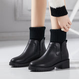 Martin Boots Women's English Style Velvet Rice White Wool Mouth Flat-Soled Short Boots Women's Anti-Skid Thick-Soled Warm Cotton