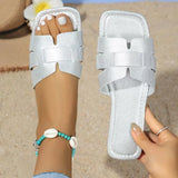 Breakj New 35-42 Women's Summer Large Size Wearing A Word Beach Soft Bottom Side Cold