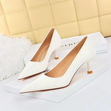 Breakj Fashion Simple Thin With High Heel Shallow Pointed With Women's Shoes Spring And Autumn New Women's Single