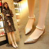 Pointed Toe Wedding Bride High Heels Shoes Female Party Mules Elegant Women Pumps Designer Shoes Sexy Dress