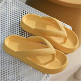 Soft Sole EVA Women's Flip Flops 2023 Summer Beach Non-slip Cloud Slippers Women Thick Platform Clip Toe Bathroom