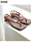 Strap Women Sandals Brand Narrow Band Slide Beach Flip Flops Slingback Sandal Open Toe Low Heel Shoes Sandalias Mujer