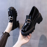 Style Chunky Platform Women Pumps 2023 Spring Women Patent Leather High Heel Shoes Autumn Vintage Office Female