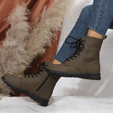 Autumn New Women's Boots Solid Soft Leather Ankle Boots Ladies Round Toe High Top Casual Shoes Plus Size35-43 Flat