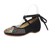 Breakj Lace Dance Shoes Beef Tendon Embroidered Summer Sandals Single Shoes