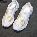 New Fashion Comfort Soft Casual Shoes Mesh Women's Sneakers Sweet Cartoon Slip on Nurse Female Ladies Sports