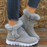 Women Fur Warm Chelsea Snow Boots Casual Shoes New Short Plush Suede Ankle Boots Flats Gladiator Sport Ladies Botas