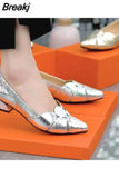Fashion Women Leather 3cm High Heels Lady Pointe Toe Gold Heels Sandals Female Wedding Bridal Shoes Women's High Heel
