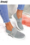 Women Shoes 2023 Summer Fly Weave Rhinestone Flats Shoes Women Fashion Plus Size Sneakers Women Platform Casual Sport