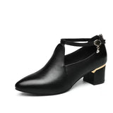 Women Casual European Design High Quality Spring Lace Up Shoes Lady Cool Comfort Black Stylish Heel Boots Botas Femininas