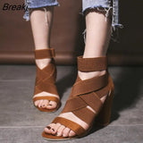 Style Fashion Ladies Summer Sexy High Heel Party Shoes Ladies Open Toe Thick With Women's High Heels