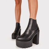 Design Gothic Boots Square Heel Platform Chunky Women Ankle Boots 2023 New Autumn Sexy Elegant Woman Shoes