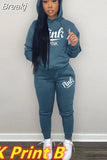 Two Piece Set Women Hooded Sweatsuits Fashion Pink Letter Leopard Print Tracksuit Casual Female Outfits Streetwear