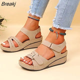 Shoes Woman Platform Sandals Women Soft Leather Casual Open Toe Gladiator Wedges Trifle Mujer Women
