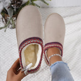 Hot Autumn Winter New Slippers Women's Warm Cotton Slippers Lace Half Slippers Snow