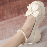 lolita Mary Jane Shoes platform shoes Women Spring Solid Color Thick Bottom Light Leather Shoes Tacones Plataforma