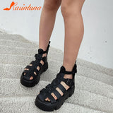 Chunky Heels Sandals 2023 Spring Summer Shoes Gothic Style Cool Fashion Walking Comfy Office Lady Woman Shoes