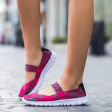 for Women Summer Weave Breathable handmade Shoes Light Flats Nursing Shoes Woman Sandals Handmade Woven Casual Mother
