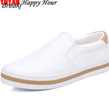 High Quality Soft Leather Shoes Women Flats Fashion Ladies Loafers Casual Womens Brand Black White Shoes