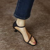 Women's Sandals 2023 Sexy Square Head Strap High Heels Basic Shoes Casual Party Pumps Female Fashion